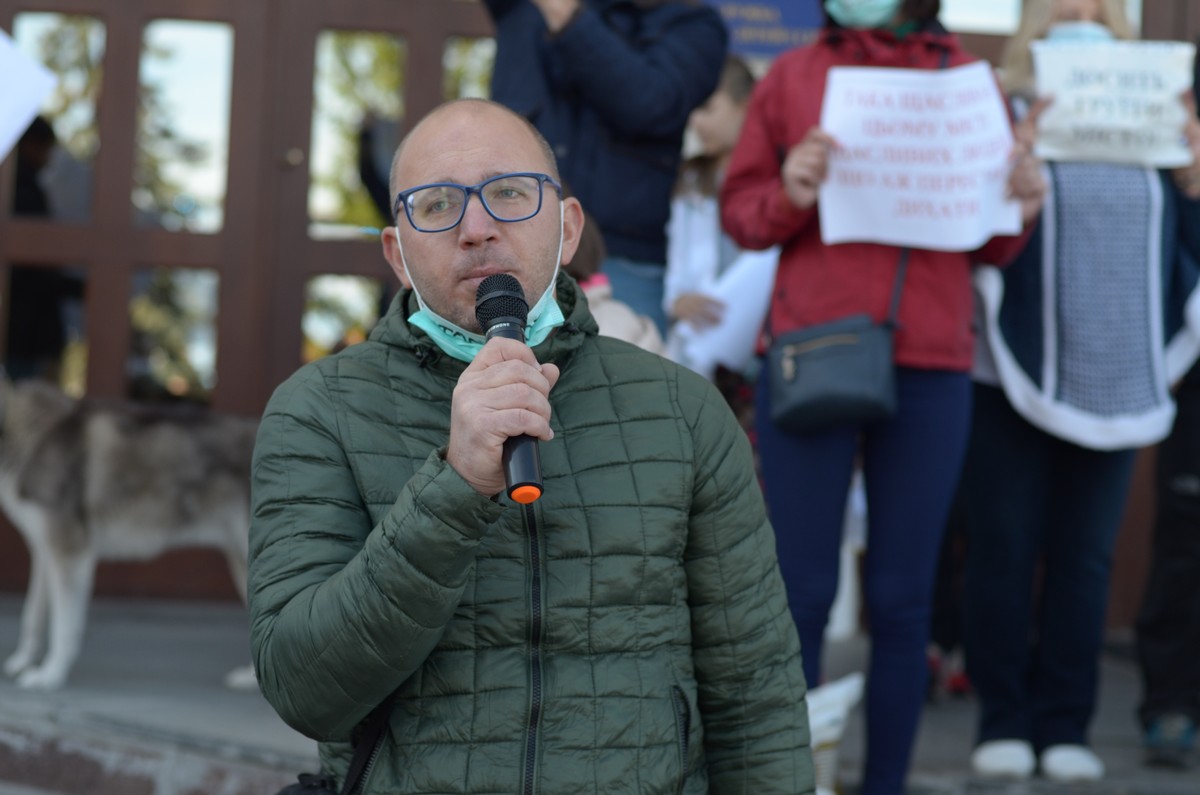 Андрій Саук виступає на екологічний акції протесту