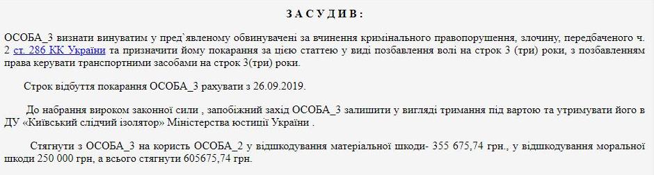 Рішення суду ДТП Автошкола