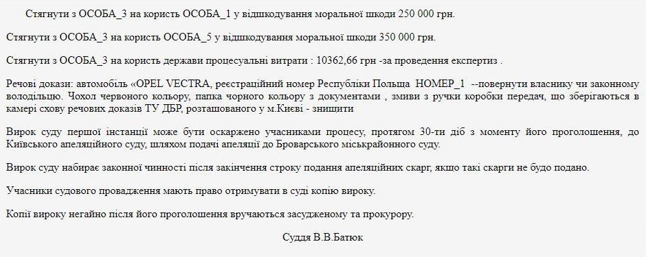 Рішення суду ДТП Автошкола
