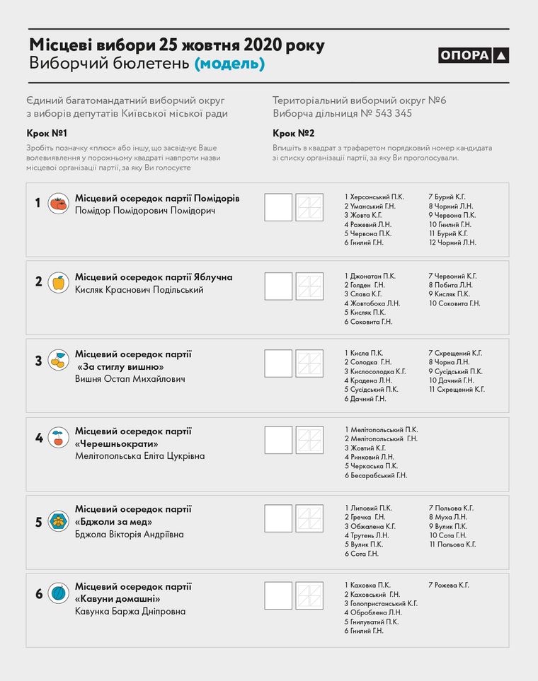 бюлетені місцеві вибори